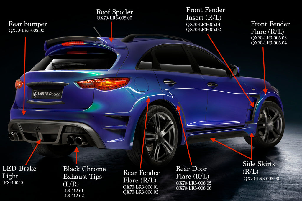 LARTE Design body kit for Infiniti QX70 J39, Tiedustele powercarfinland@gmail.com